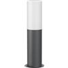 ledscom.de GROPO luce di percorso/bitta luminosa per esterni con copertura in vero vetro di prima qualità - resistente ai raggi UV, non ingiallisce, IP44, 41 cm, antracite, 1x E27 471lm, bianco