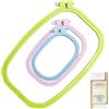 REBECASKYENS 3 Pezzi Quadrato Ricamo Telaio Punto Croce,Multicolore Cerchi Ricamo, Punto Croce Cerchi in Plastica ABS,Telaio Punto Croce Strumento Cucito,per Artigianato,Ricamo,Croce