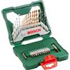 Bosch Set da 30 Pezzi di punte e bit avvitamento in titanio X-Line (per legno, pietra e metallo, accessori trapano)