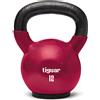 tiguar Kettlebell 12 kg (lampone) Kettlebell in vinile con piastra di base gommata, impugnatura ergonomica, ideale per l'allenamento della forza e della resistenza, della coordinazione e della stabilizzazione