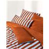 Westwing Collection Copripiumino in raso di cotone a righe Zani - Terracotta, Blu