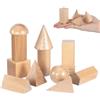 UPKOCH 12 Pezzi in Legno Geometrico per Bambini - Riconoscere Forme 3D e Imparare la Matematica - Ideale per la Scuola elementare