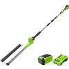Greenworks 40V Tagliasiepi ad Asta con Albero Divisibile, Lame Doppia Azione da 51cm, Taglia Rami Spessi Fino a 28mm, Testa Rotante di 112.5°, 3200SPM, Batteria 2Ah e Caricabatterie PH40B01-01