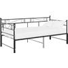 vidaXL Divano letto allungabile Struttura letto in metallo nero 90x200 cm