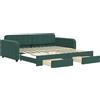 vidaXL Letto da giorno allungabile con cassetti verde scuro 100x200 cm in velluto
