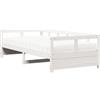 vidaXL Letto da giorno con materasso bianco 90x200 cm in legno di pino massiccio