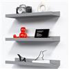 RICHER HOUSE Set di 3 mensole galleggianti da parete, 40,6 cm, con bordo per riporre oggetti, mensole per camera da letto, bagno, cucina, soggiorno, arredamento moderno, grigio