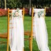 Lunaanda 2 Fasce per Sedie in Chiffon, 100 x 150 cm Coprisedia in Tulle per Decorazione, Decorazioni for Sedie da Matrimonio, per Feste, Banchetti (Bianco)
