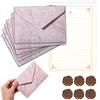 Haplos Carta Lettere Vintage 6 Buste 20 Fogli A5 14,5x21cm, Rosa | Carta da lettere con busta vintage rosa, ideale per lettere romantiche, inviti, biglietti e ricordi personali.