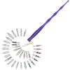 Gullor, Set per calligrafia, con portapenne in resina realizzato a mano con 33 pennini, colore viola blu