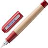 Lamy abc red - stilografica per i principianti, adatta ai bambini, con impugnatura ergonomica e pennino in acciaio lucido per mancini misura M - legno d'acero - cartuccia T 10 blue inclusa