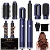 UKLISS Spazzola Asciugacapelli & Hairstyler 6 in 1, Airstyler Set con Arricciacapelli Automatico, Phon per Capelli, Thermal Brush, Spazzola Lisciante per Capelli, Regali per Donne - Bleu Argenté