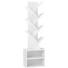 VASAGLE CUSTOS Collezione - Libreria ad Albero, Scaffale da Pavimento Moderno Autoportante, per Camera da Letto, Soggiorno, Studio, 2 Scomparti Aperti, 20,3 x 38 x 123,2 cm, Bianco Nuvola LBC607WB01