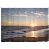 goodbath Tenda da doccia extra larga, 274 x 183 cm, oceano, mare, spiaggia, tramonto, impermeabile, set di tende da doccia con ganci, marrone, blu, arancione
