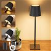 YICAIZI Lampada LED da Tavolo Senza Fili Lampade da Tavolo Batteria Ricaricabile con USB-C e Tappo per Bottiglia, Lampada Tavolo Dimmerabili per Salotto, Ufficio, Camera da Letto, Nero Pece