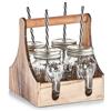 Zeller Bicchieri con Scatola, Vetro, Transparent/Natur, 20 x 22 x 22 cm