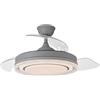 DRW Lampada Ventilatore da soffitto Grigio di Design con Pale retrattili 3 Colori di luci e Telecomando Ø107x33-48 cm Lampada:ø50 cm
