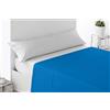 Miracle Home. Lenzuolo sopra morbido e confortevole, 100% microfibra spazzolata, senza rughe e anti-peeling. 230 x 270. Letto da 150. Blu