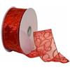 Morex Ribbon Swirl Wired Sheer Glitter Ribbon, 2 - 1/5,1 cm da 45,7 m, Colore: Rosso