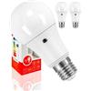 Bratek 2 Lampadine Crepuscolari a Doppio Sensore da Esterno E27 LED A60 9W 3000k - Lampade Crepuscolare da Esterno Luce Calda - 800 Lumen Equivalenti Lampadine 60W a Incandescenza o 45W Alogene