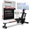 HAMMER Vogatore Pro Force - Dispositivo di resistenza salvaspazio leggero e ad alta efficacia, con 20 programmi di allenamento e supporto per tablet, portata fino a 120 kg