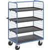 eurokraft pro Carrello a ripiani con sponde grigliate eurokraft pro