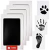 Tianher Impronta Mani e Piedi Neonati,4 Pcs Kit Impronta Cane Set Impronte Bimbi con 8 Carte Scheda di Stampa Bianca Sicuri Cuscinetto del Timbro Senza Tocco Regalo Battesimo Bimbo