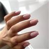 GlamRays - Unghie press-on di media lunghezza, forma quadrata, finitura lucida, per donne e ragazze, color nude, 24 pezzi