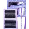 Proamate 280PCS ciglia finte ciuffetti per extension ciglia kit ciglia extension (3D Fluffy 60D + 80D Kit, 10-18mm)