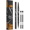 KALOEY Matite per Sopracciglia Microblading Impermeabili 2 in 1 - Matite Sopracciglia Doppia Estremità con Punte a 4 Fori e Pennello Preciso per un Risultato Naturale e Definito, Lunga Durata