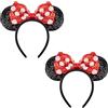 DRESHOW 2 Pezzi Cerchietto con Orecchie da Topo Fasce Orecchie da Topo Cerchietti Carnevale per Donna per Capelli Belle Orecchie da Topo Copricapo Decorazioni