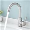 Fransiton Rubinetto da bagno alto, girevole a 360°, a risparmio d'acqua, con miscelatore ad acqua calda/fredda, facile da montare per bagno/cucina, piccolo camper (acciaio inox)