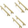 ANSIEDIO 6 pezzi T Bar Tubo in Acciaio Inox Maniglia per Mobili Maniglie a Barra Maniglie a Corrimano Viti Incluse (128 mm Distanza dei fori)