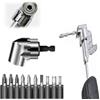 RICKMASK 12 Pezzi Trapano Mandrino Avvitatore Angolare Kit, 105 Gradi Prolunga Accessori Snodo Avvitatore, 1/4 Porta Inserti per Punte Adattatore