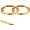 Zayejod PVC Flessibile Modanature Autoadesive Per Pareti,Striscia Decorativa Autoadesiva Peel e Stick Trim Per Piastrelle,Specchi,Soffitti,Pavimenti,Pannelli,Armadi(Oro,10mm/8M)