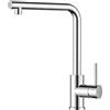 FORIOUS Rubinetto Lavello Cucina, Miscelatore Cucina con Beccuccio Rialzato, Rubinetti Cucina per Lavello in Acciaio Inox a Forma di L, Rubinetto con Maniglia Singola, Girevole a 360°, Cromo Lucido