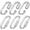 PATIKIL 6mm 304 Inossidabile Acciaio Catena Veloce Collegamenti, 6pz Vite Blocco Catena Connettore Ovale D Ring Gancio Clip per Lampadario Zaino Tenda, 882 Lbs Argento