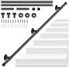 VAYOTOY Corrimano per Scale, VAYOTOY Ringhiera per Scale Passamano per Scale Interne, Corrimano Scale Acciaio Zincato Industriale Antiscivolo Anziani Disabili Gradini Corrimano, 1.5M