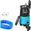 KATSU Tools KATSU 900 W Elettropompa da giardino sommergibile portatile per acqua pulita e sporca 18000L/h con tubo flessibile da 10 metri da 1,1/4'' e attacco rapido intercambiabile base