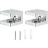 QUARKZMAN Morsetto per Ripiano in Vetro, 2pz Porta Clip in Vetro Regolabile in Argento Ramato per 5-8mm, Staffa di Supporto Morsetto a U per Pannello Fisso