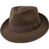 Borges & Scott B&S Premium Doyle- Cappello a Goccia Fedora-100% Feltro di Lana- Ripiegabile in Viaggio- Impermeabile- Nero 60cm