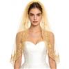 TINAYAUE Velo Da Sposa Da Donna In Pizzo Con Pettine E Paillettes, Velo Leggero Con Motivo Delicato, Velo Musulmano, Rete Morbida, Per Matrimonio, Chiesa