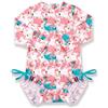 BesserBay Costume da bagno a maniche lunghe UPF 50+ per bambine da 0 a 36 mesi, fenicottero, 12-18 Mesi