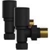 Kibath Set di 2 chiavi di collegamento per termosifone a circuito d'acqua, colore: Nero opaco