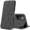 Verco Case per Samsung Galaxy A72 Custodia, Cover a Libro Pelle PU per Samsung A72 Custodia Premio Booklet Protettiva, Grigio