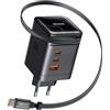 Mcdodo 100W Caricatore USB C con Cavo Retrattile, Alimentatore GaN 4-Porte Caricatore Veloce con Cavo Retrattile da 70cm per MacBook Pro/Air, iPhone 17/16/15/14, Galaxy S25/S24, iPad Pro, Steam Deck