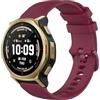 GIOPUEY 22mm 20mm Cinturini Compatibile con Amazfit T-Rex 3 PRO 48mm/T-Rex 3 PRO 44mm, Morbido Silicone Cinturino [Resistente all'Usura] [Traspirante] - Dark Red
