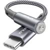 JSAUX Adattatore jack da USB C a 3,5 mm, adattatore audio jack tipo C Aux per iPhone 16 Pro/16 Pro Max/16/16 Plus/15 Pro Max/15 Pro, Samsung S24/S23/S22/S21, iPad Pro, Pixel 6/4XL grigio