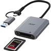 acer Lettore di Schede CFexpress Tipo B 10Gbps, Card Reader CFB USB A a USB C 3.2 Gen 2, Adattatore Scheda Memoria CFe Type B 1250MB/s per Laptop/PC/Tablet, iPhone 17, Samsung S26, MacBook ecc.