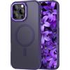 Nekiyo Tech Progettato per iPhone 15 Pro Max con custodia Aerospace-Grade Aluminum Lens Guard, Protezione militare contro cadute Design sottile traslucido opaco con copertura anti-impronte 6.7 Viola